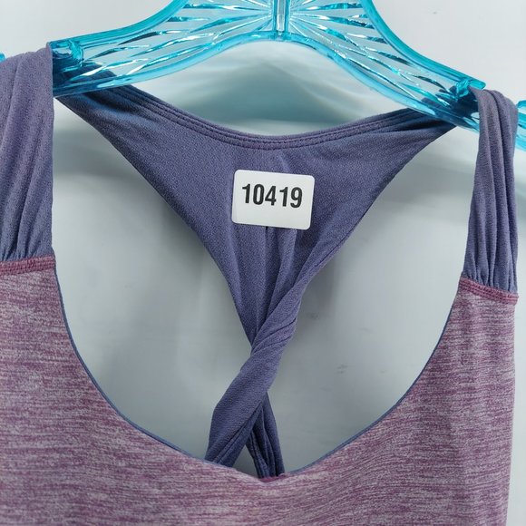 Lululemon Women’s Spin Me Twist Back Heathered lilacTank Top Shelf Bra - Picture 3 of 10